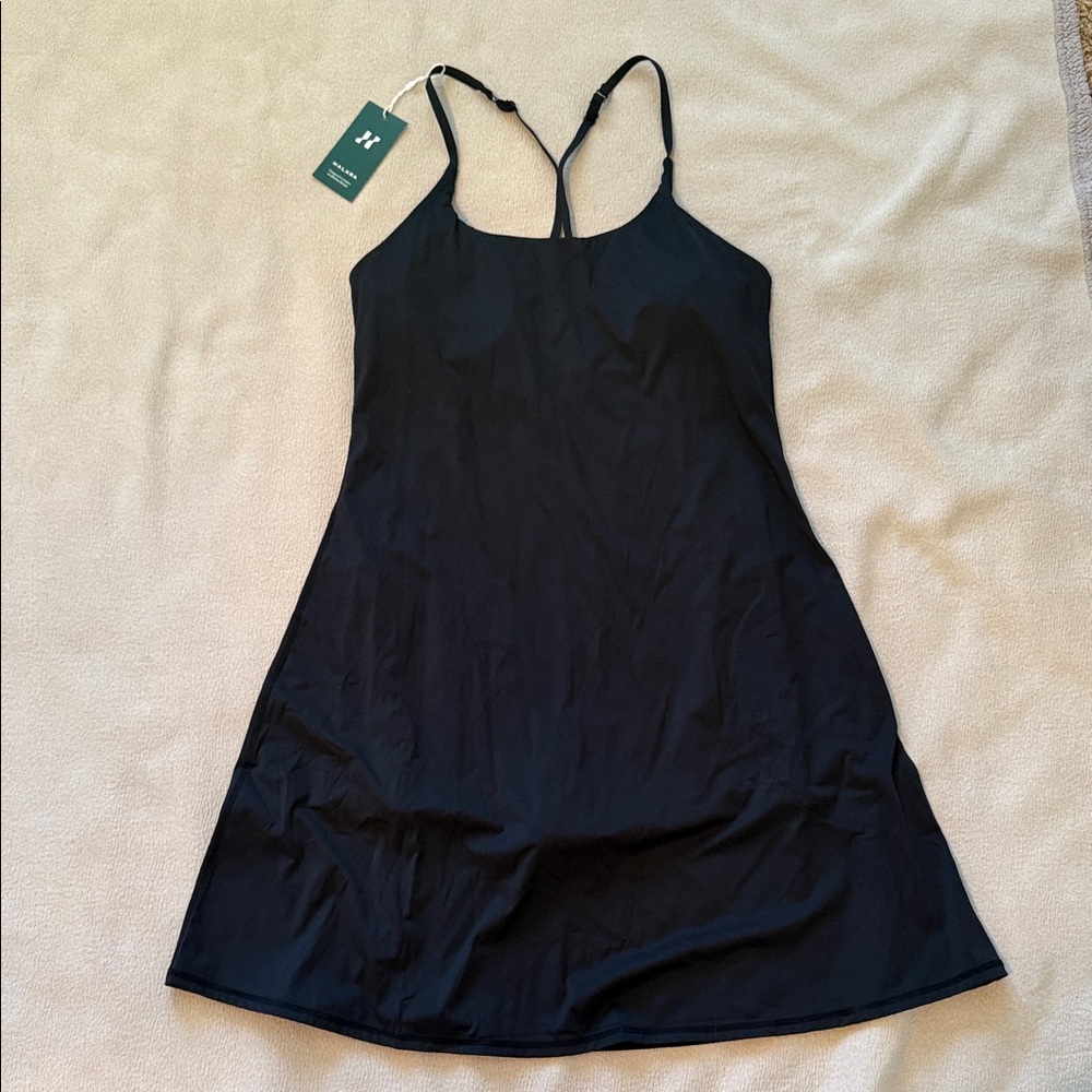 NWT Black Halara SoftlyZero Plush Backless Active Dress - Longer Length Size: XL